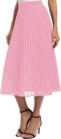 Pink Pleated Midi Skirt image 3